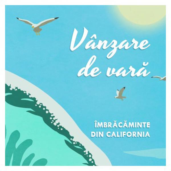 Anunț de vânzare de vară blue vintage-retro