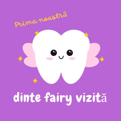 Prima vizită a zânei dinți purple whimsical-color-block