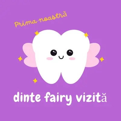 Prima vizită a zânei dinți purple whimsical-color-block