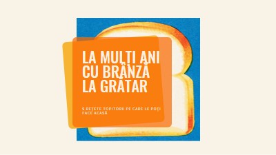 La mulți ani cu brânză la grătar orange modern-bold