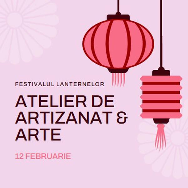 Lantern Festival atelier pink modern,whimsical,graphics,minimal,bold,typographic