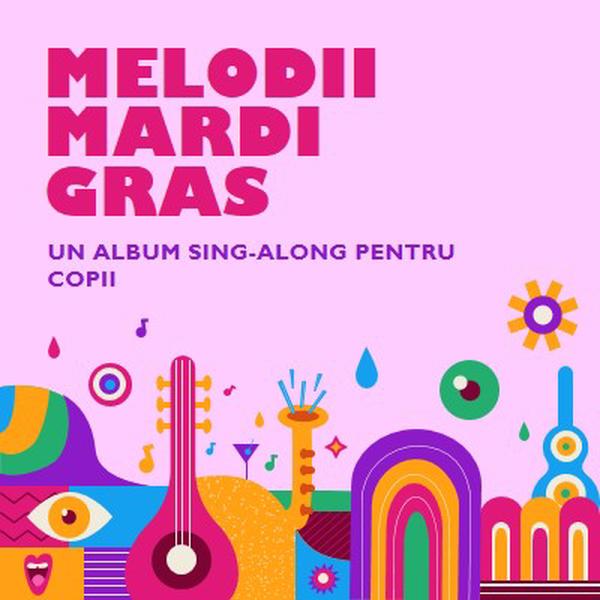 Melodii Mardi Gras pentru copii pink whimsical,fun,illustration,geometric,graphic,bright