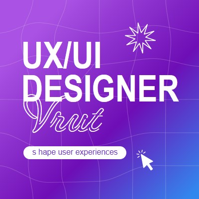 Proiectant UI/UX dorit purple bold,playful,digital,grid,neon,gradient