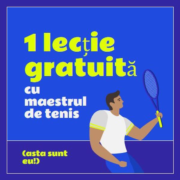 Lecție gratuită cu un maestru de tenis blue vibrant,bold,block,frame,graphic,bright