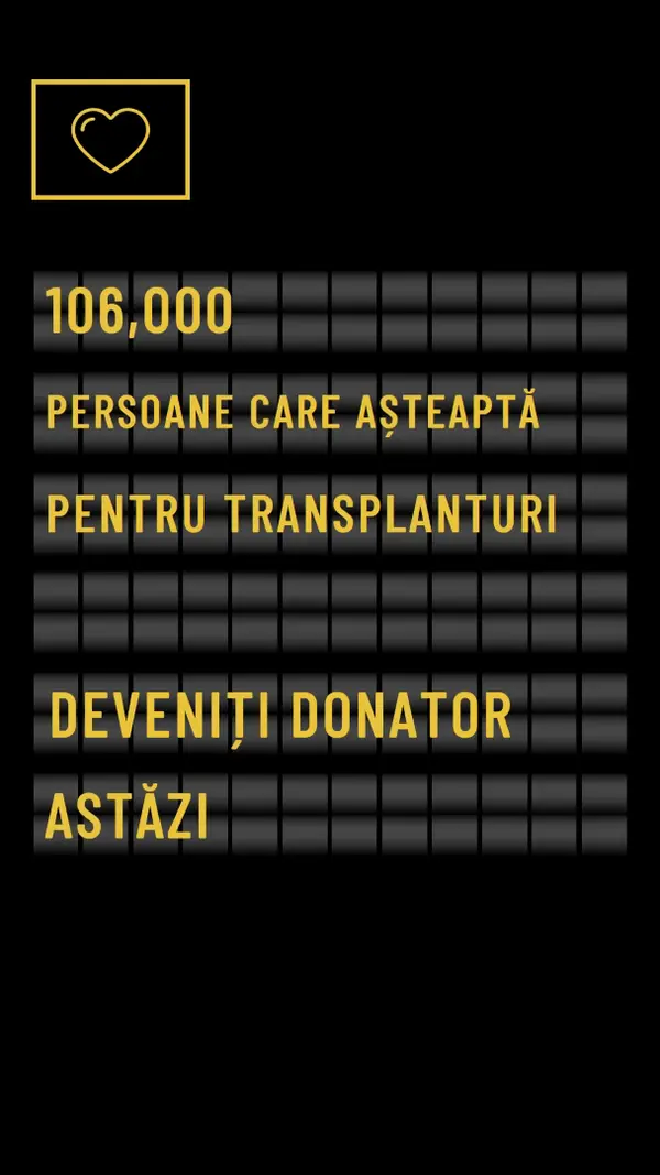Deveniți donator de organe astăzi black modern-bold