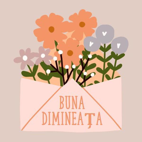 Buchet dimineața pink cute,whimsical,envelope,floral,relaxed,happy