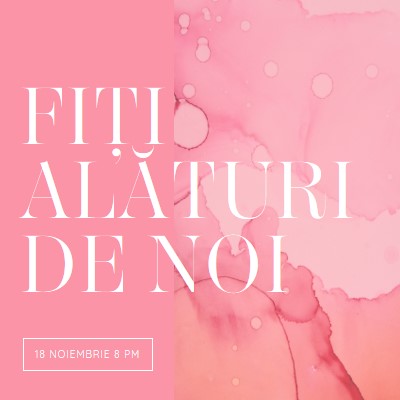 Fiți alături de noi la un eveniment pink elegant,clean,watercolor,classic,simple,minimal