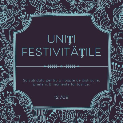 Alăturați-vă festivităților blue elegant,classic,floral