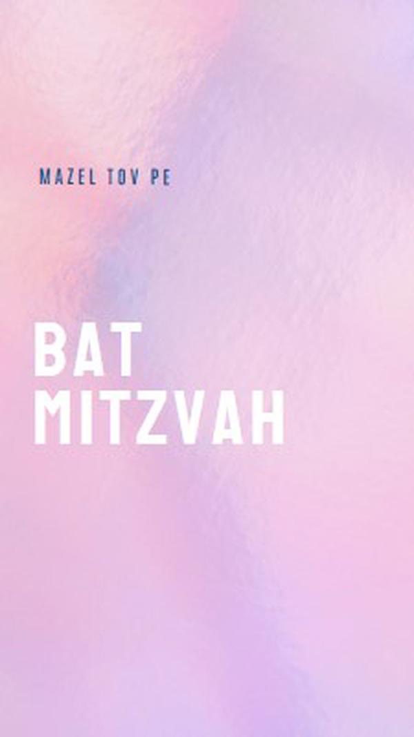 Sărbătorirea bat mitzvah pink modern-simple