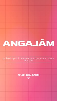 Angajăm - fiți alături de noi! pink simple,bold,gradient,grid,minimal,bright