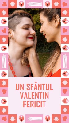 Un Sfântul Valentin fericit pink maximalist,fun,frame,photo,pattern,shapes