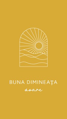 Bună dimineața, soare yellow modern,minimal,lines,simple,waves,sun