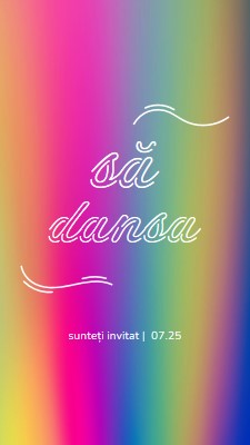 Să dansăm, sunteți invitați. pink bold,bright,typographic