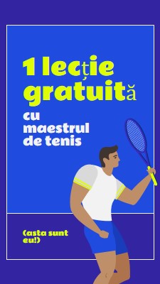 Lecție gratuită cu un maestru de tenis blue vibrant,bold,block,frame,graphic,bright