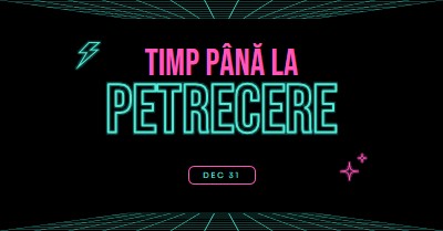 Timp până la petrecere black bold,neon,outline,grid,sci-fi