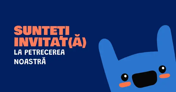Sunteți invitat la petrecerea noastră blue whimsical,bold,monster