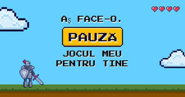 Mi-aș pune în pauză jocul pentru tine. blue vibrant,whimsical,game,retro,playful,computer