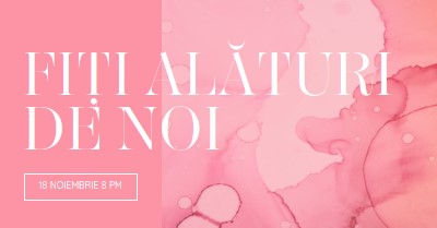 Fiți alături de noi la un eveniment pink elegant,clean,watercolor,classic,simple,minimal