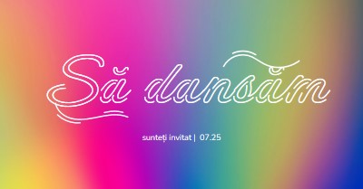 Să dansăm, sunteți invitați. pink bold,bright,typographic