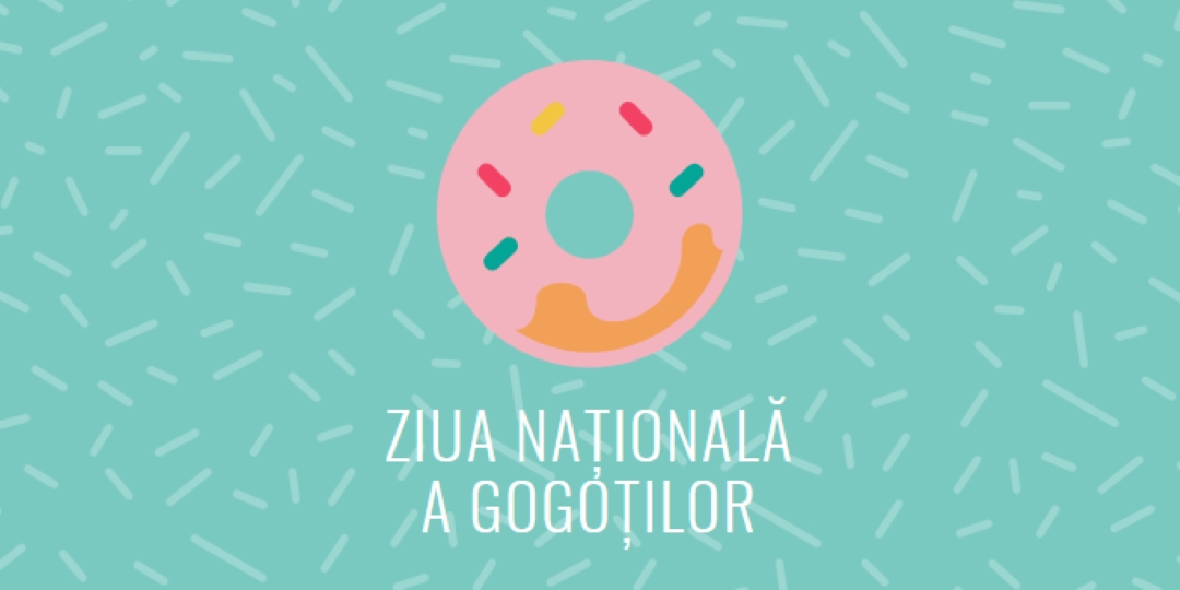 Yum it's National Donut Day blue modern-simple