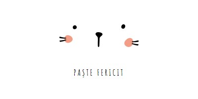 Paște fericit, iepuraș white whimsical-line