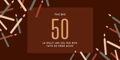 La mulți ani la 50 de ani brown modern-simple