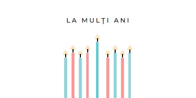 Lumânări la mulți ani white modern-simple