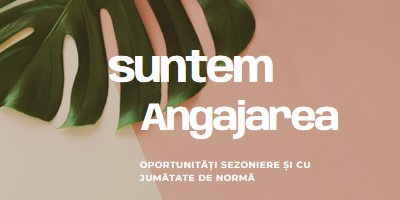 Angajăm lucrători sezonieri pink modern-simple