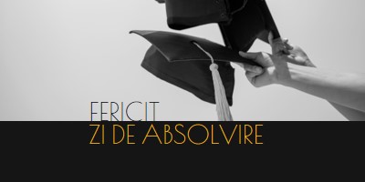 La mulți ani de absolvire black modern-simple