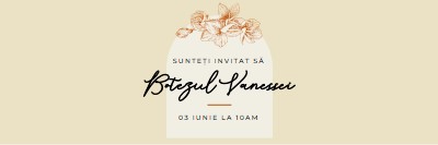 Invitație la botez yellow vintage-botanical