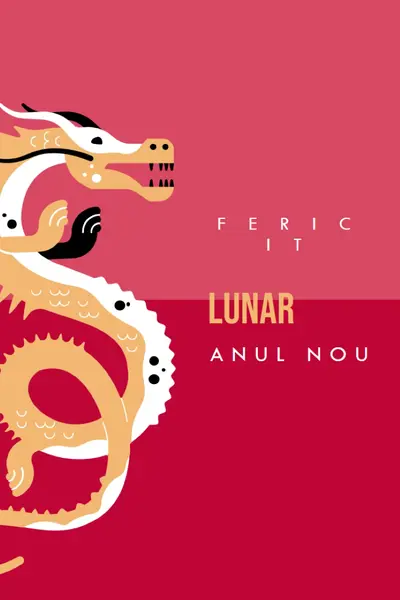 Anul Dragonului red modern-bold