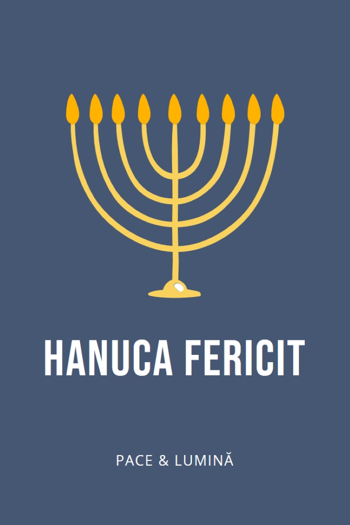 Hanuca Sameach blue modern-simple
