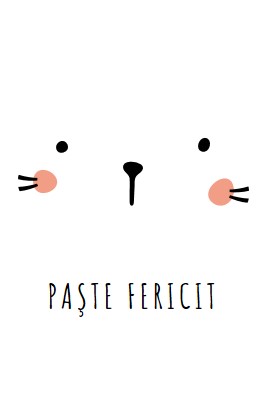 Paște fericit, iepuraș white whimsical-line