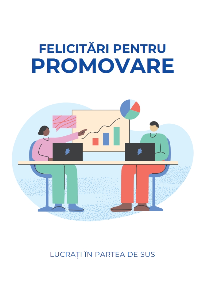 Felicitări pentru promovare white whimsical-line