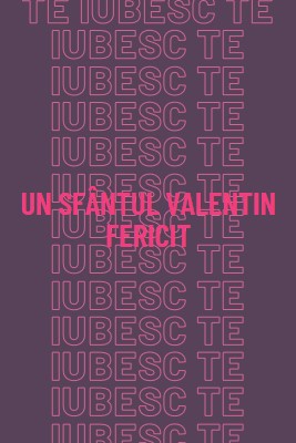 Te iubesc, Valentine purple modern-bold