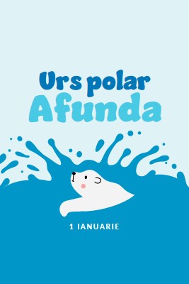 Ziua de înfundare a ursului polar fericit blue whimsical-color-block