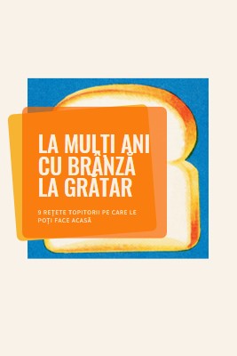 La mulți ani cu brânză la grătar orange modern-bold