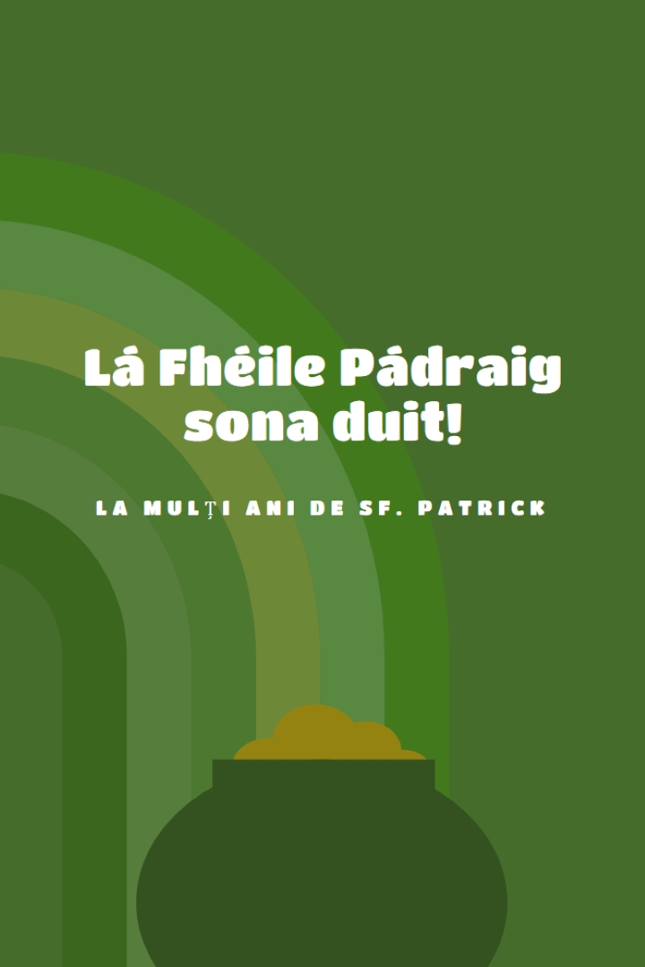 La mulți ani de Sfântul Patrick green vintage-retro
