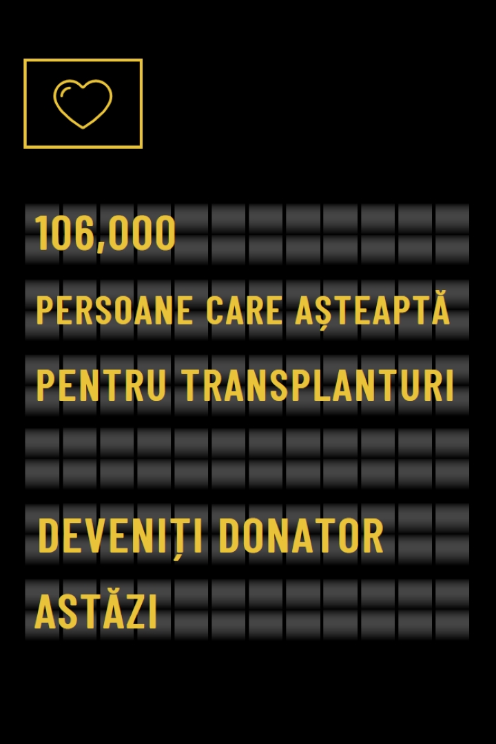 Deveniți donator de organe astăzi black modern-bold