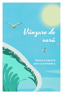 Anunț de vânzare de vară blue vintage-retro