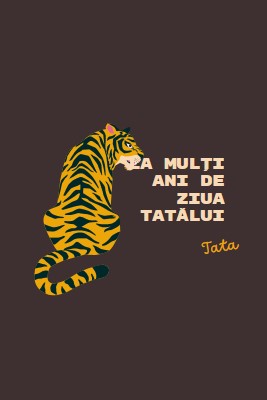 La mulți ani de Ziua tatălui, tată brown whimsical-color-block