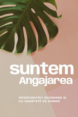 Angajăm lucrători sezonieri pink modern-simple