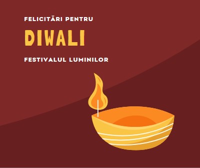 Felicitări pentru Diwali red whimsical-color-block