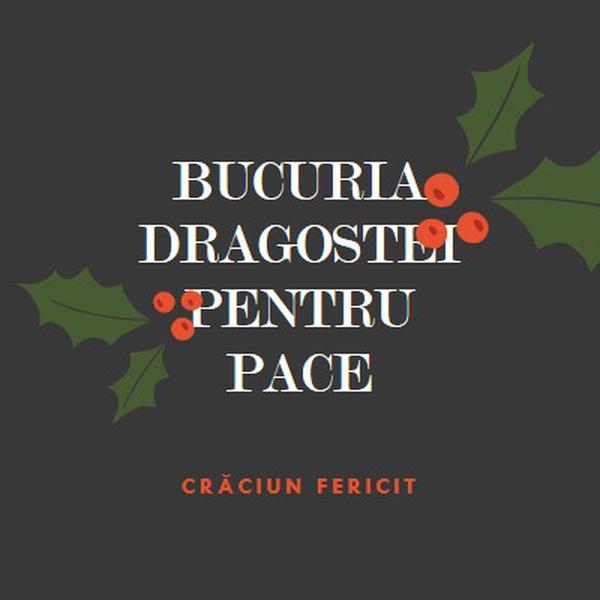 Pace, dragoste, bucurie gray modern-simple