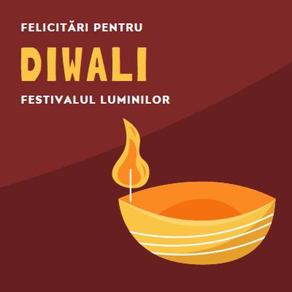 Felicitări pentru Diwali red whimsical-color-block