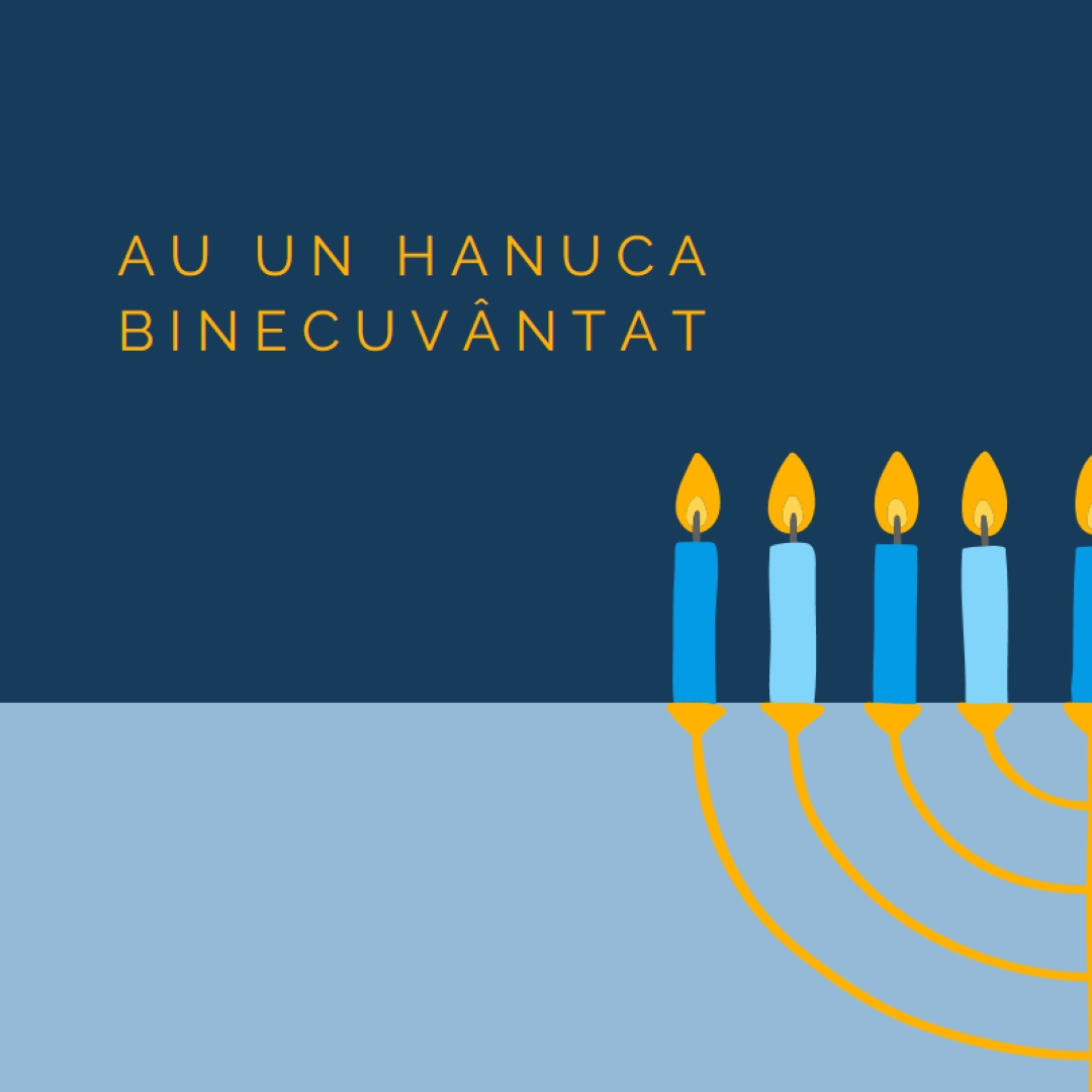 Hanuca binecuvântat blue modern-simple
