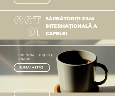 Sărbătoriți ziua internațională a cafelei brown modern-geometric-&-linear