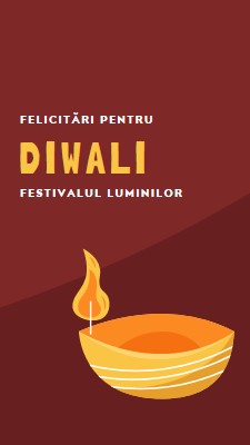 Felicitări pentru Diwali red whimsical-color-block