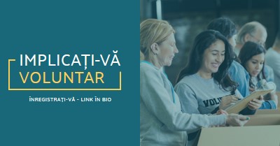 Să încurajăm voluntarii blue modern-simple