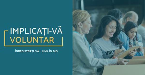 Să încurajăm voluntarii blue modern-simple